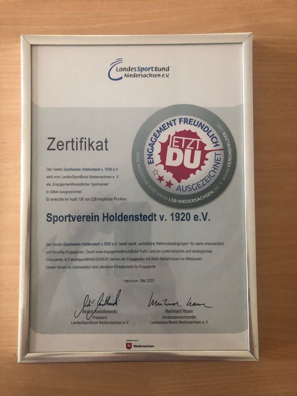 Zertifikat Ehrenamtliches Engagement Uelzen